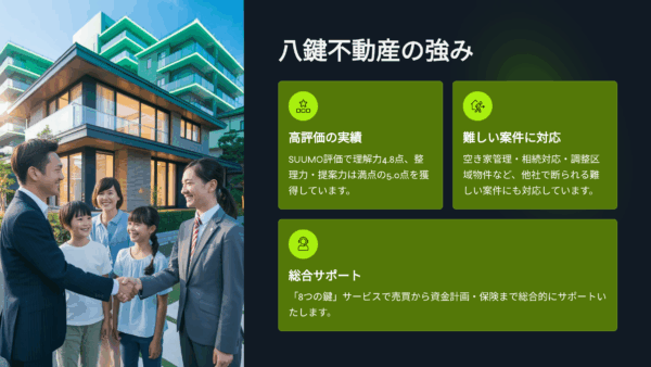 八鍵不動産の評判は？岡山市中区の不動産売却でSUUMO満点評価を獲得した理由を徹底解説