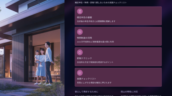 岡山で家を売るときの税金完全ガイド｜確定申告・特例・節税で損しないための実践チェックリスト