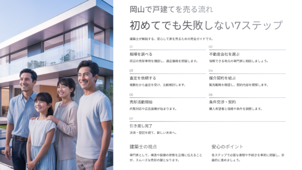 岡山で戸建てを売る流れ｜初めてでも失敗しない7ステップ【建築士が解説】
