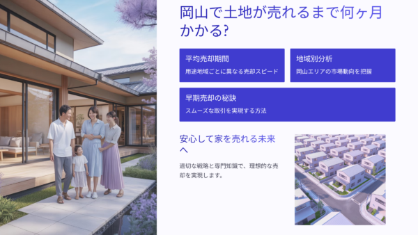 岡山で土地が売れるまで何ヶ月かかる？用途地域ごとの平均期間と早期売却の方法