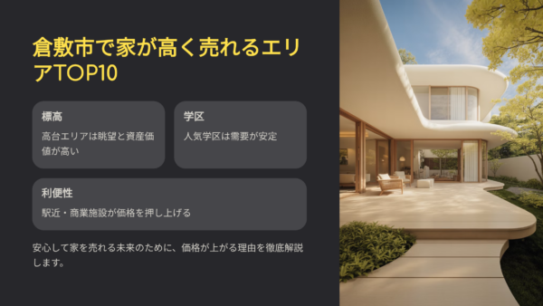 倉敷市｜家が高く売れるエリアTOP10｜標高・学区・利便性でみる価格が上がる理由
