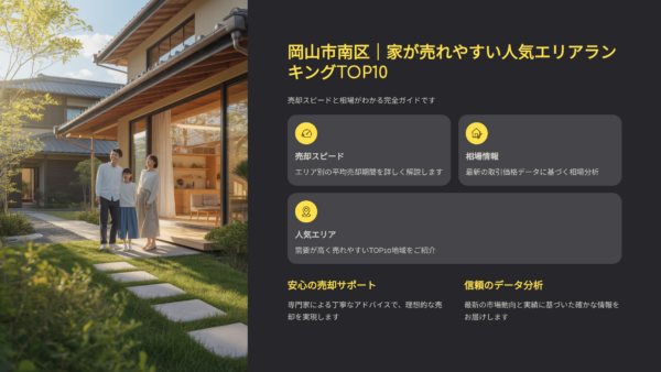 岡山市南区｜家が売れやすい人気エリアランキングTOP10｜売却スピードと相場がわかる