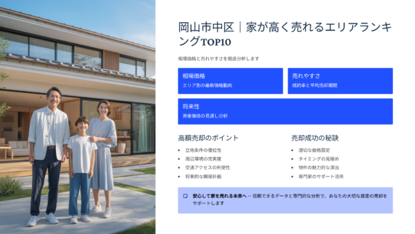 岡山市中区｜家が高く売れるエリアランキングTOP10｜相場価格と売れやすさを徹底分析