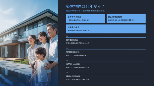築古物件は何年から？岡山の市場で“売れる築年数”を建築士が解説