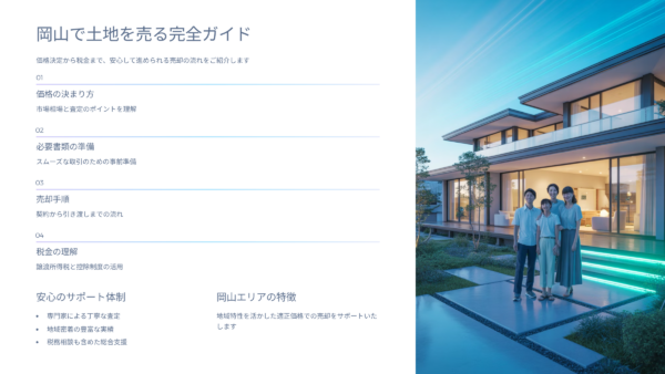 岡山で土地を売る手順｜価格の決まり方から税金まで分かりやすく解説