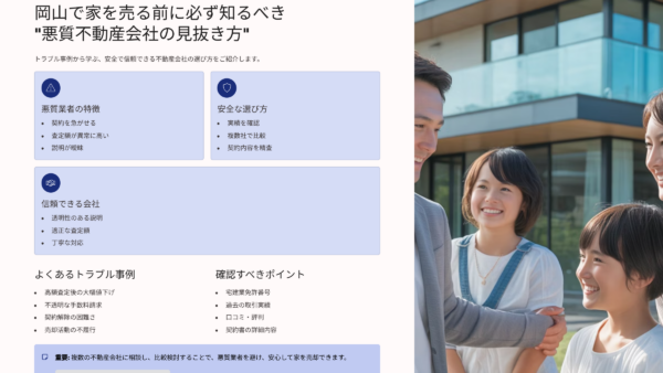岡山で家を売る前に必ず知るべき“悪質不動産会社の見抜き方”｜トラブル事例から学ぶ安全な選び方