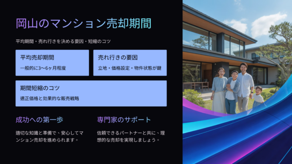 岡山のマンション売却期間｜平均は何ヶ月？売れ行きが決まる要因と短縮するコツ