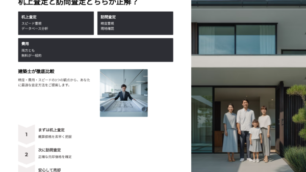 岡山で家を売るなら机上査定と訪問査定どちらが正解？精度・費用・スピードを建築士が比較解説