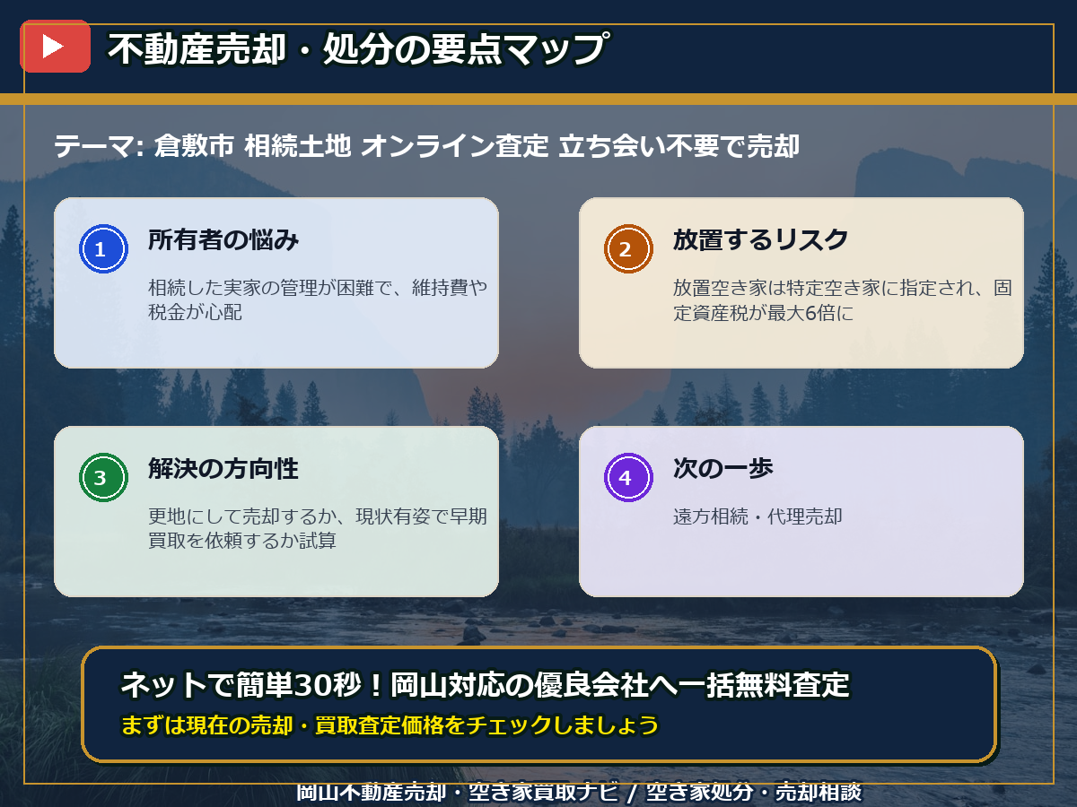 倉敷市 相続土地 オンライン査定 立ち会い不要で売却 infographic