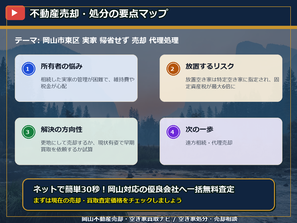 岡山市東区 実家 帰省せず 売却 代理処理 infographic