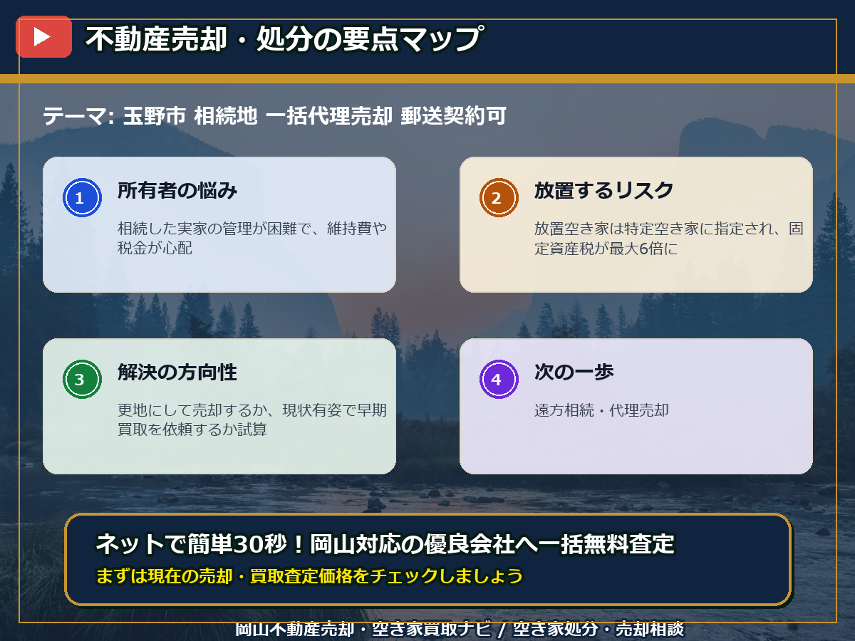 玉野市 相続地 一括代理売却 郵送契約可 infographic